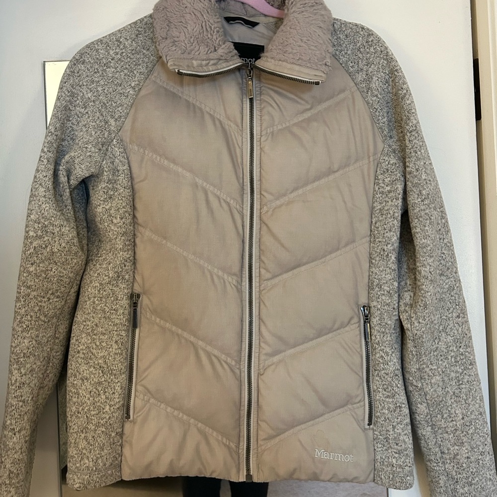 Marmot down & knit jacket.